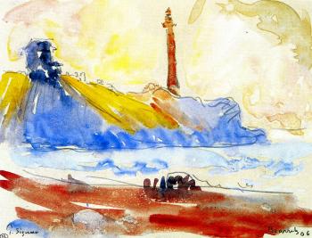 Reproductions of Paul Signac's painting, The Lighthouse, Biarrit Reproductions of Paul Signac's painting, The Lighthouse, Biarrit